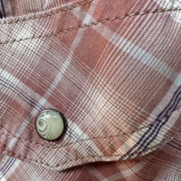 Carhartt Rugged Flex Nutmeg Plaid Relaxed Short Sleeve Snap Western Shirt - Sz L - Picture 12 of 16